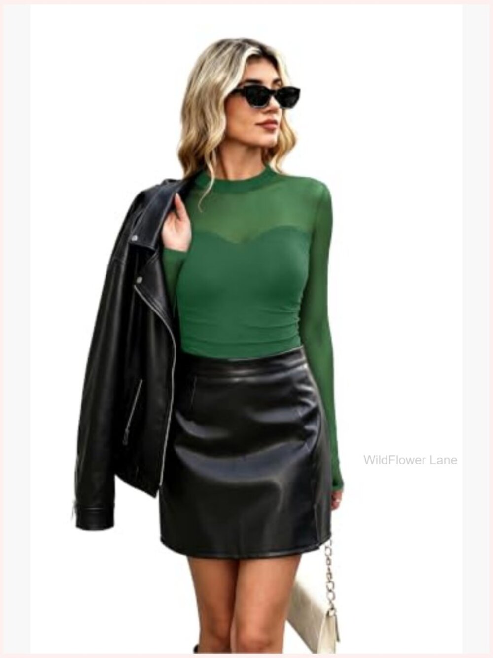 Sexy Mesh Long Sleeve Turtleneck Sheer Ruched Going Out Top Blouse - Picture 2 of 5